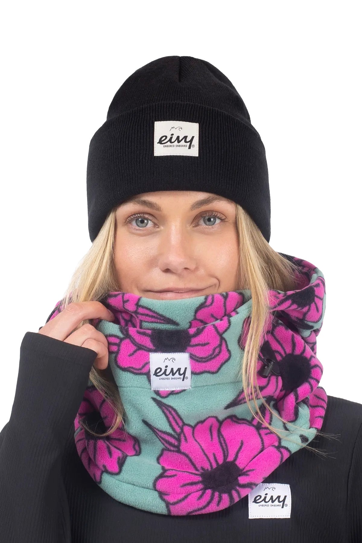 2026 EIVY WMNS MANDY FLEECE BALACLAVA TURQUOISE FLOWER