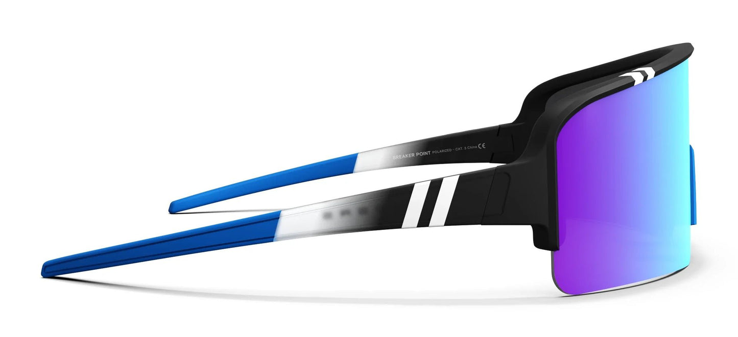 BLENDERS ECLIPSE X2 BREAKER POINT SUNGLASSES MATTE BLACK w/ BLUE PLR LENS