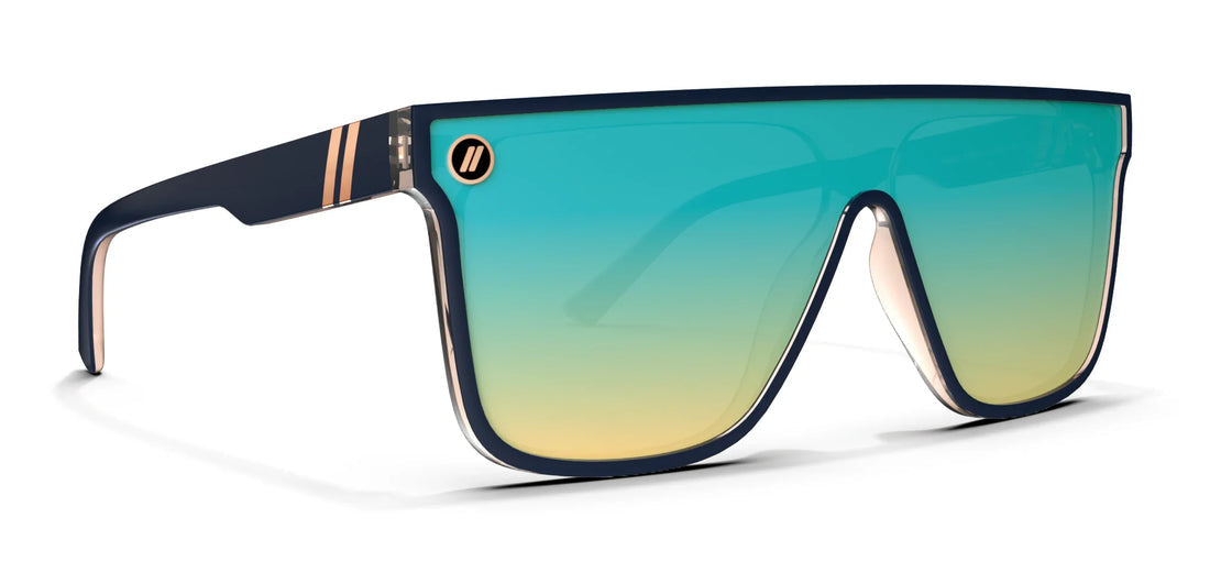 BLENDERS SCI-FI NIGHT CITY BLACK SUNGLASSES w/ BLUE RNBW PLR LENS
