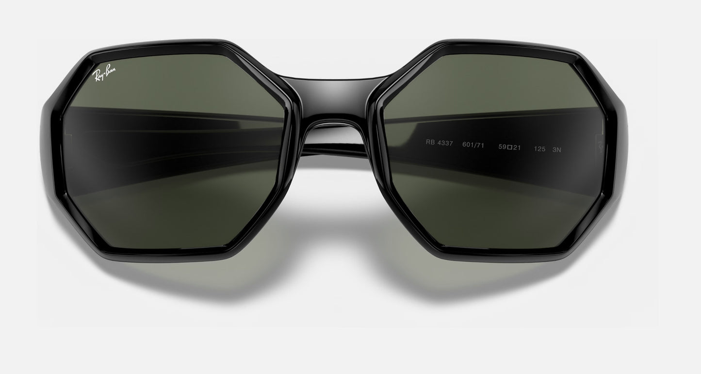 RAY-BAN RB4337 SUNGLASSES BLACK w/ DARK GRN