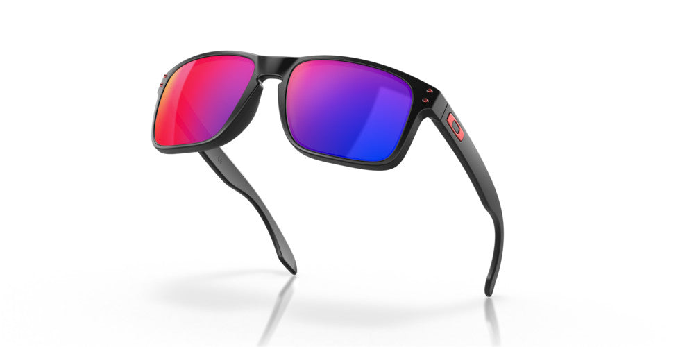 OAKLEY HOLBROOK MATTE BLK SUNGLASSES w/ POSI RED IRID LENS