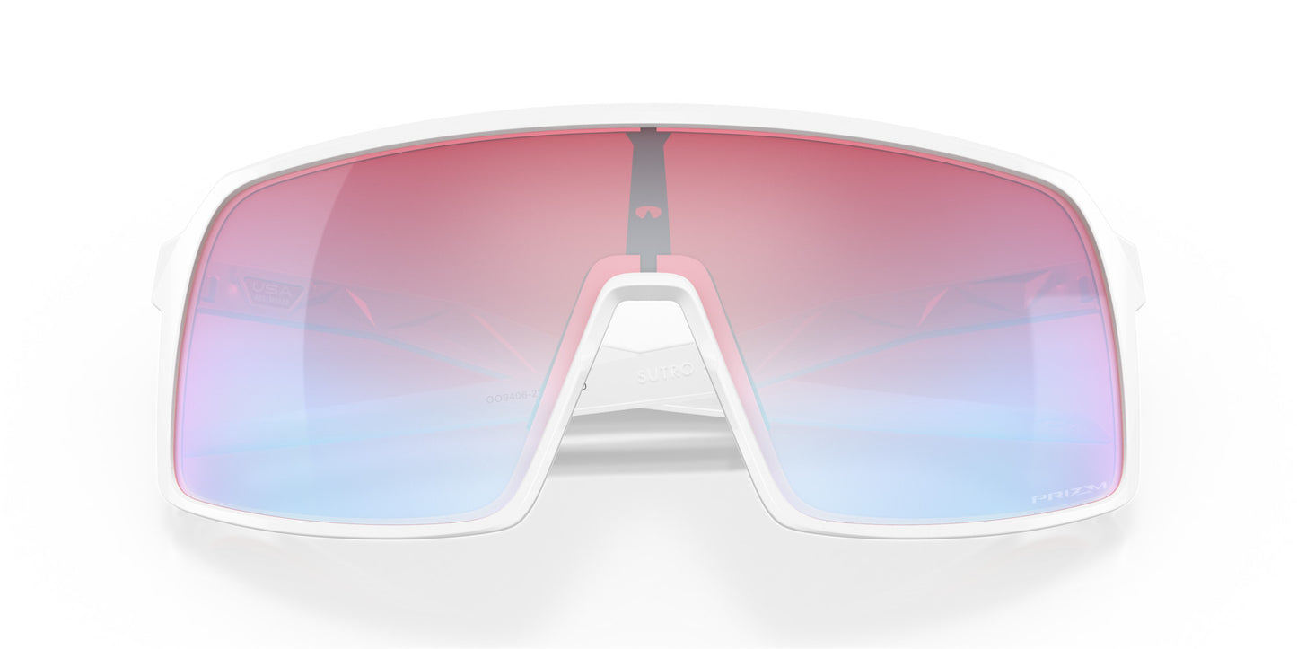 OAKLEY SUTRO POLISHED WHITE SUNGLASSES w/ PRIZM SNOW SAPP IRID LENS