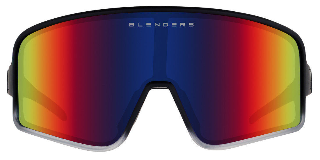 BLENDERS ECLIPSE PHANTOM BOSS MATTE BLACK SUNGLASSES w/ RED BLUE RNBW PLR LENS