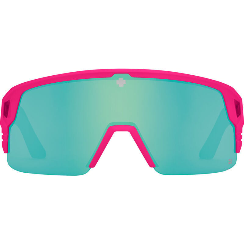 SPY MONOLITH 5050 MATTE NEON PNK SUNGLASSES w/ HAPPY BRNZ LIGHT GRN SPEC MRR