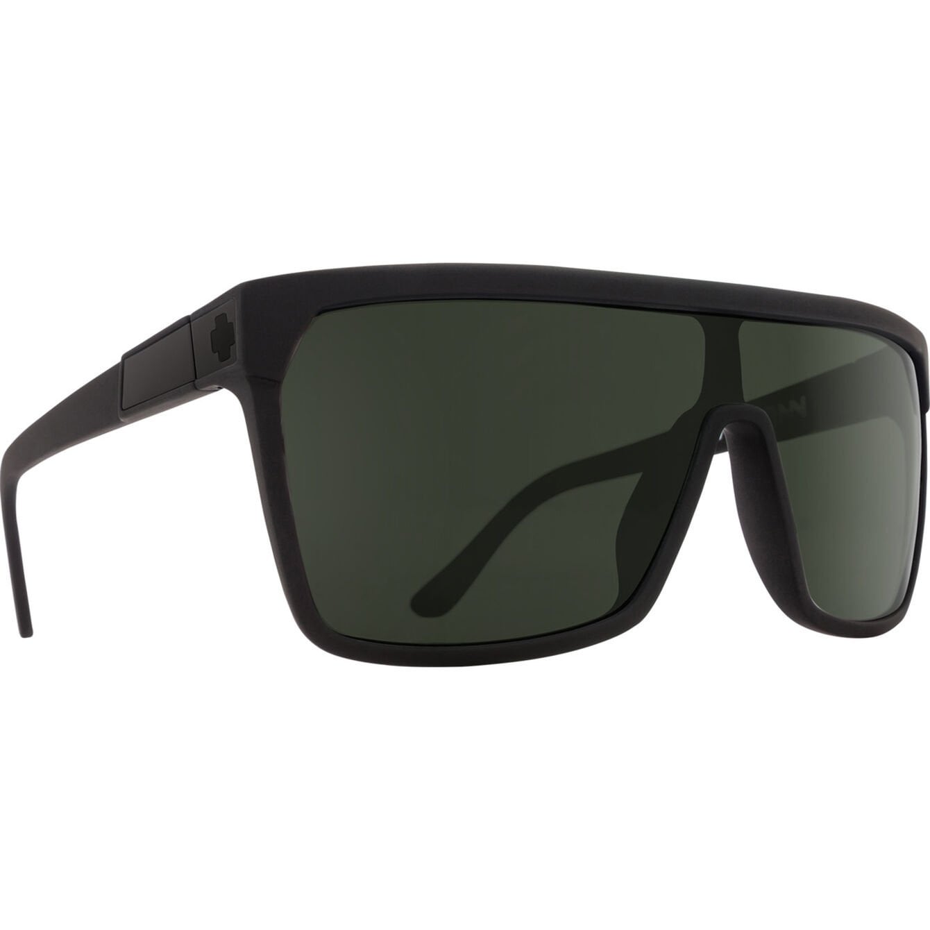 SPY FLYNN BLACK MATTE BLACK SUNGLASSES w/HD PLUS GRY GRN
