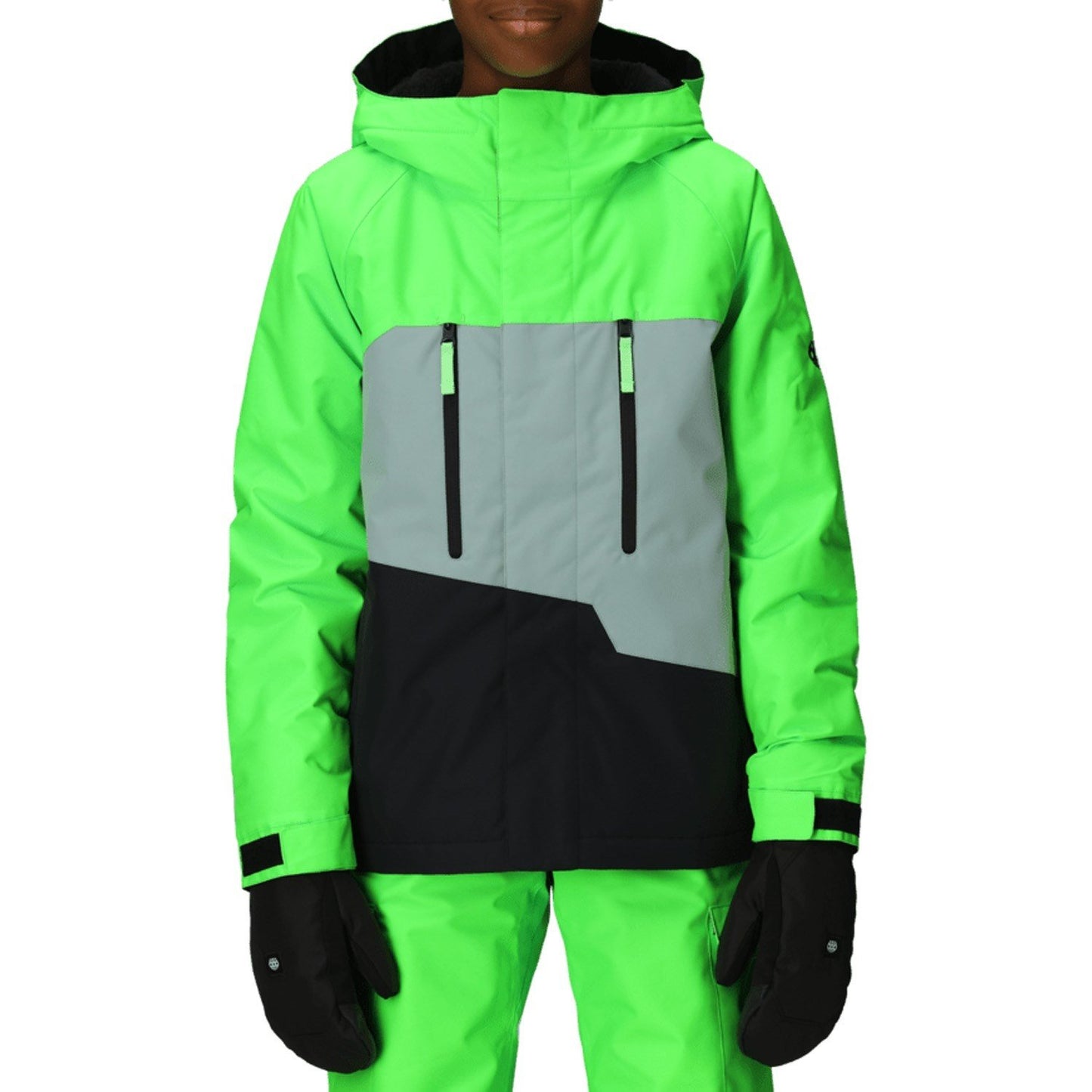 2026 686 BOYS GEO INS JACKET BOREALIS GREEN CLRBLK