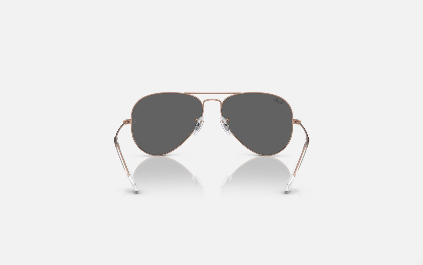 RAY-BAN AVIATOR LARGE METAL SUNGLASSES ROSE GOLD w/ DARK GREY