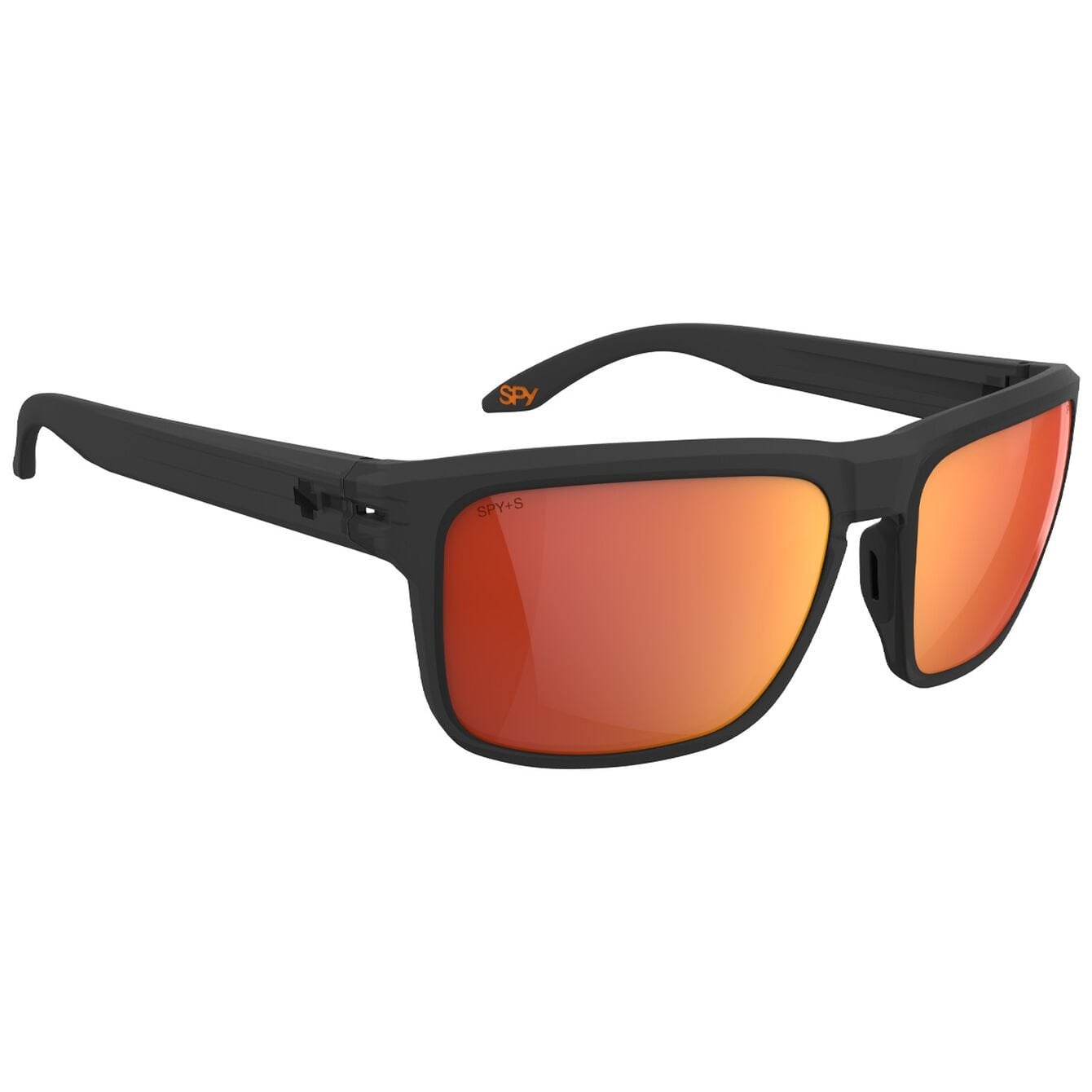 SPY REGION XL ANSI CLEAR MATTE BLACK SUNGLASSES w/ HAPPY BOOST ORANGE MRR PLR