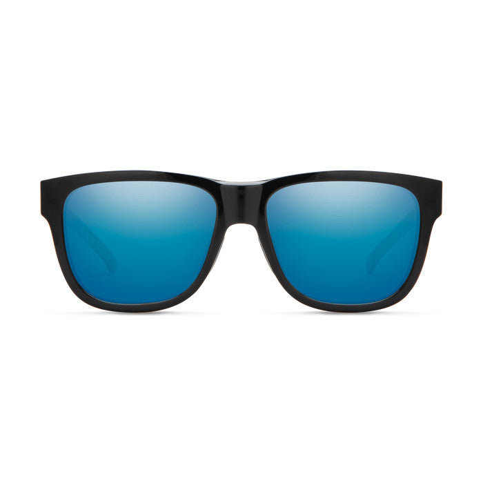 SMITH LOWDOWN SLIM 2 BLACK SUNGLASSES w/ CP PLR BLUE MIRROR