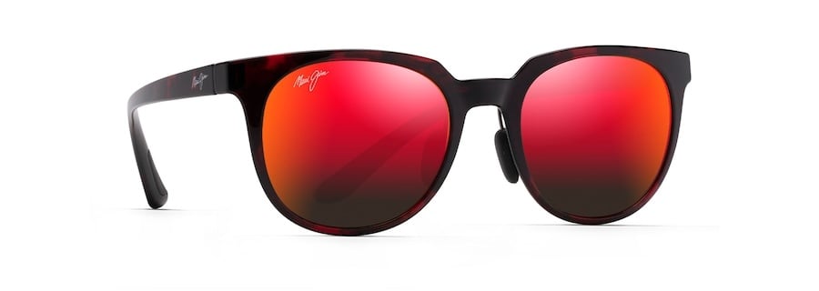 MAUI JIM WAILUA RED BLACK TORT SUNGLASSES w/ HAWAII LAVA PLR LENS