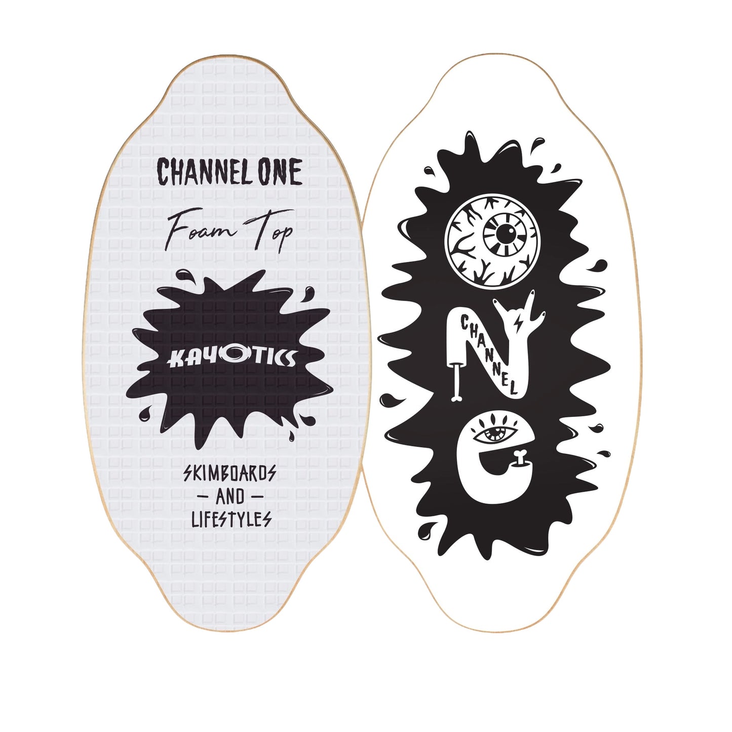 2025 KAYOTICS CHANNEL ONE FOAM TOP SKIMBOARD BLACK/WHITE
