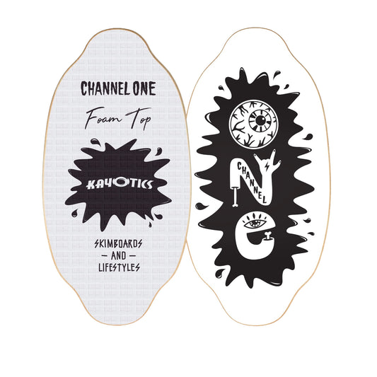 2025 KAYOTICS CHANNEL ONE FOAM TOP SKIMBOARD BLACK/WHITE