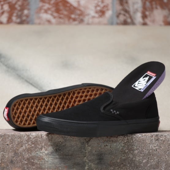 VANS MENS SKATE SLIP-ON SHOE CRYOVR (BKA) BLACK/BLACK