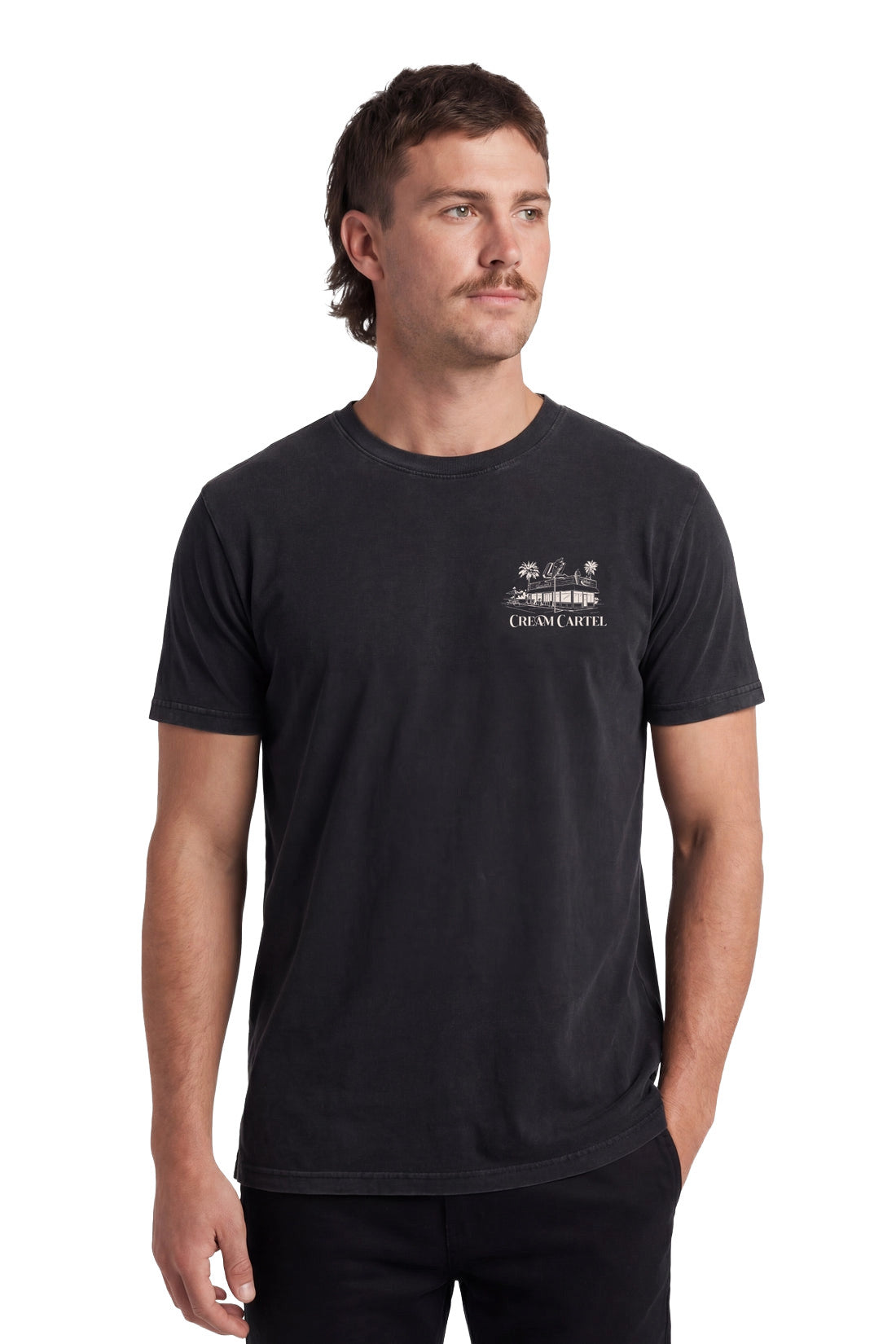 TEAMLTD MENS CREAM CARTEL SS TEE SP26 WASHED BLACK