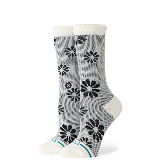 STANCE WMNS FLORAL STITCH CREW SOCKS SP26 IVORY
