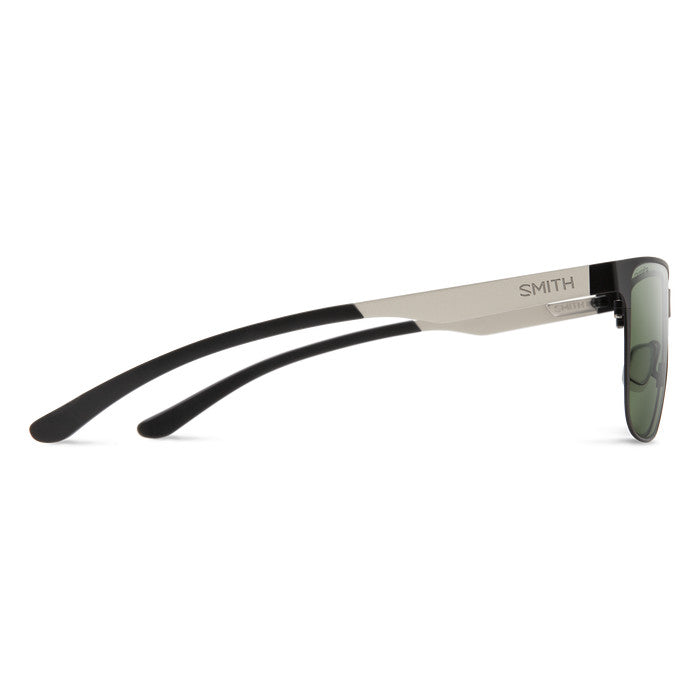 SMITH LOWDOWN METAL MATTE BLK SLVR SUNGLASSES w/ CP PLR GRY GRN
