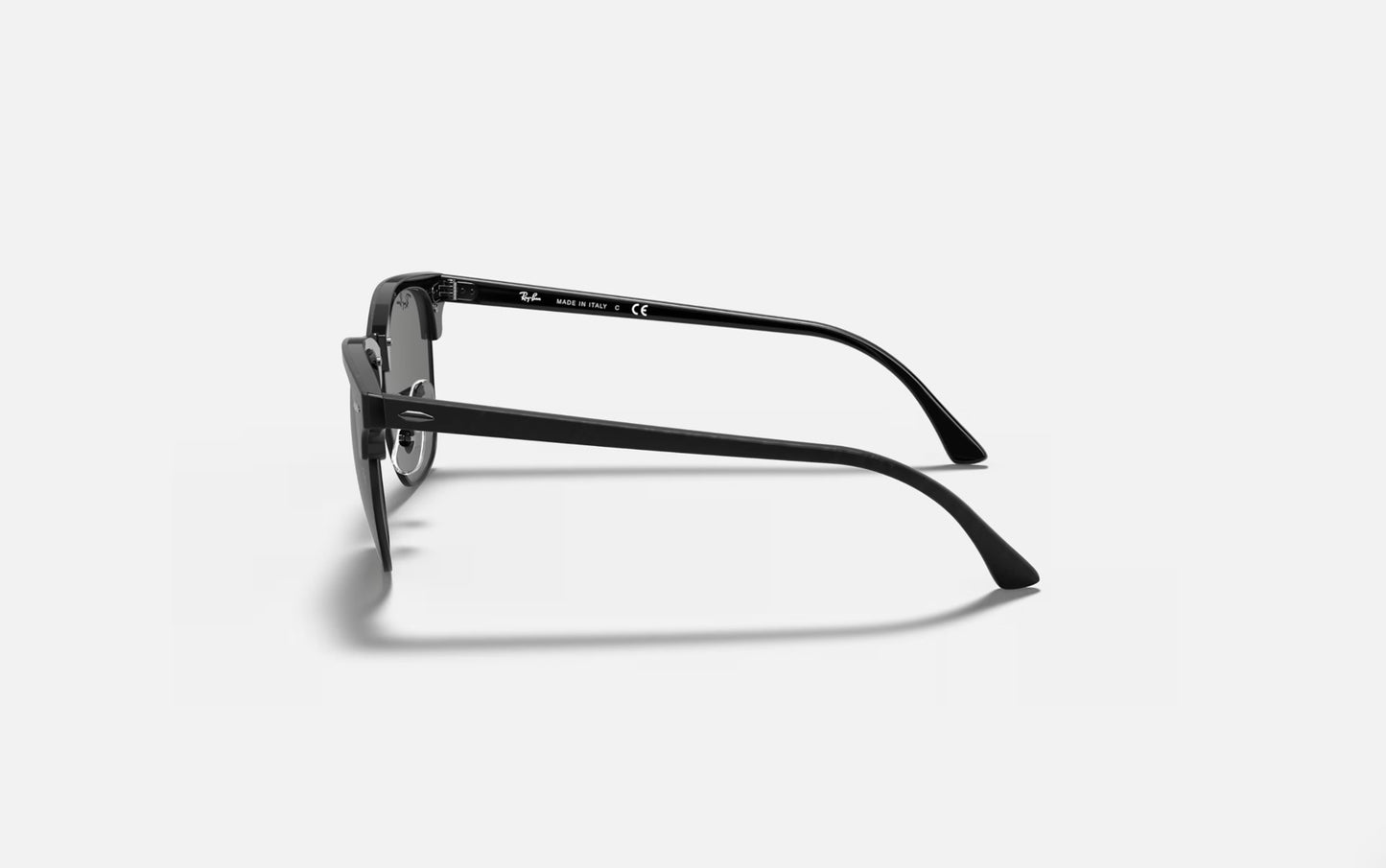 RAY-BAN CLUBMASTER SUNGLASSES WRINKLED BLACK ON BLACK w/ DARK GREY