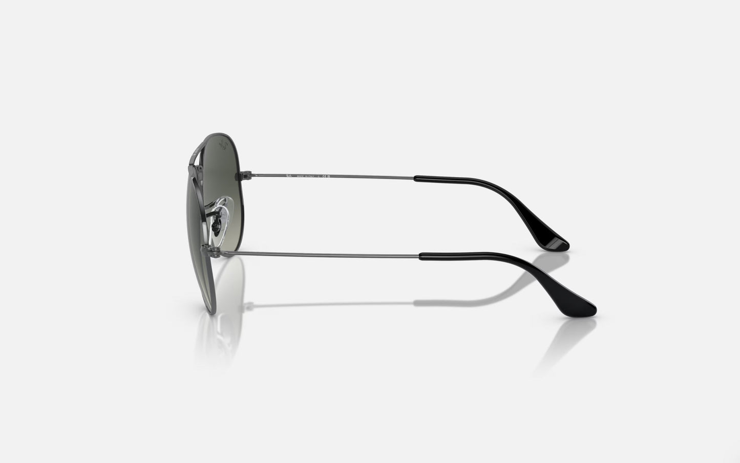 RAY-BAN AVIATOR LARGE METAL SUNGLASSES GUNMETAL w/ GREY GRAD