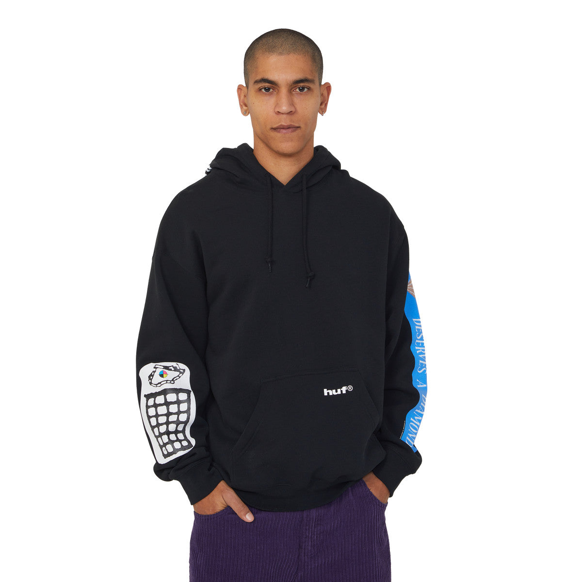 HUF MENS GIMME THE LOOT PO HOODIE SP26 BLACK