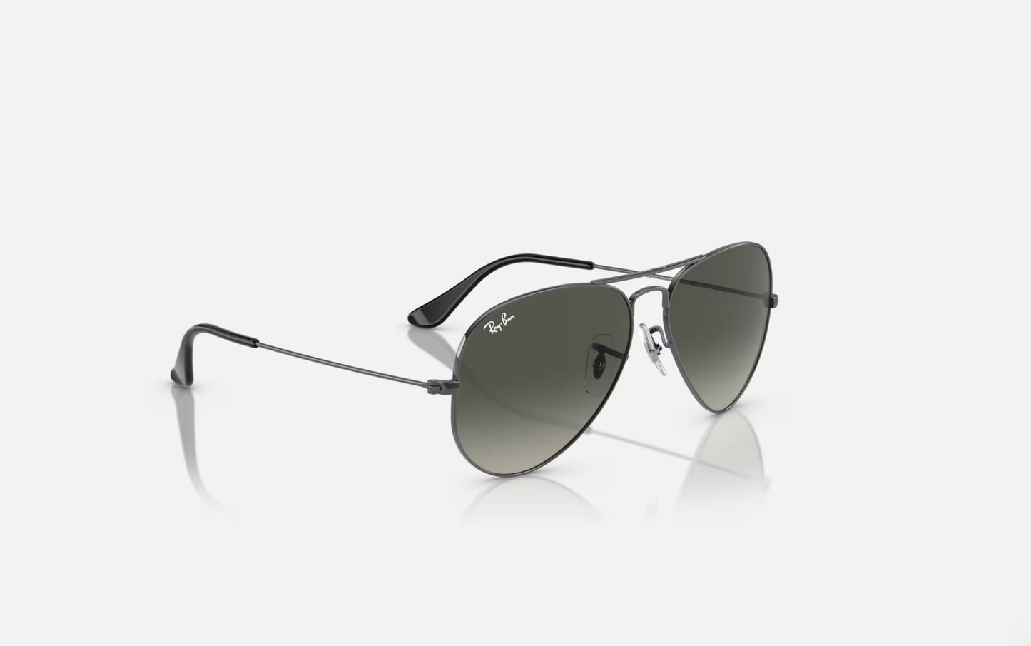 RAY-BAN AVIATOR LARGE METAL SUNGLASSES GUNMETAL w/ GREY GRAD