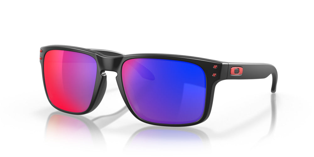 OAKLEY HOLBROOK MATTE BLK SUNGLASSES w/ POSI RED IRID LENS