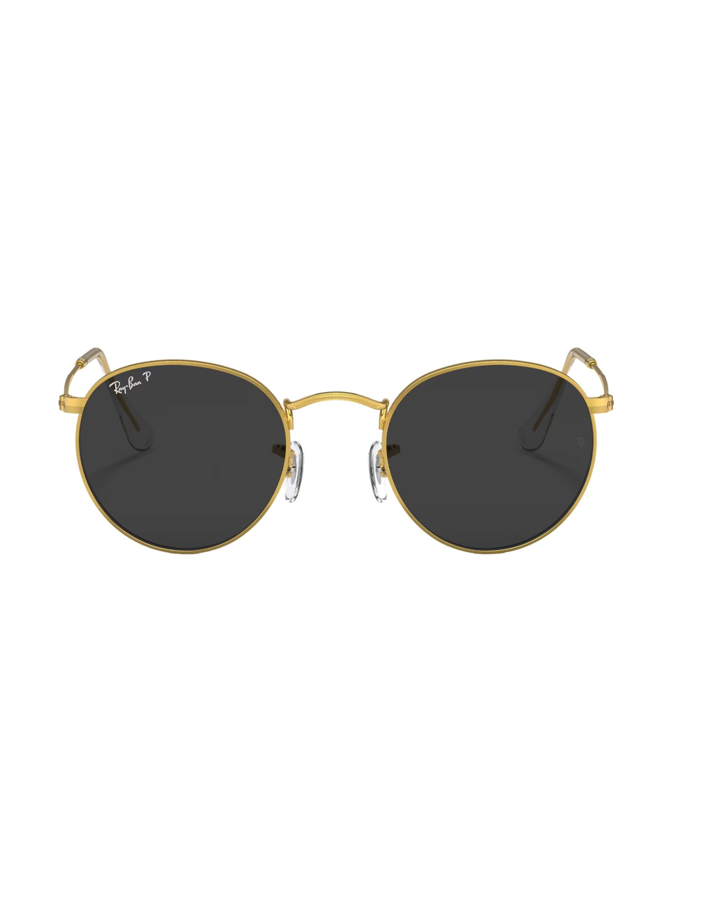 RAY-BAN ROUND METAL SUNGLASSES GOLD w/ BLACK