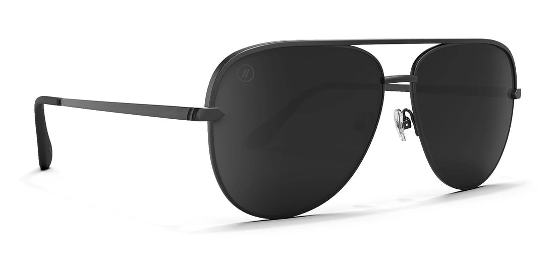 BLENDERS SHADOW ASSERTIVE STYLE MATTE BLACK SUNGLASSES w/ GREY PLR LENS