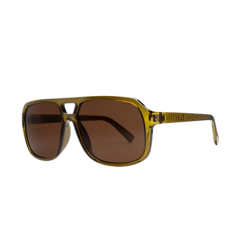 ELECTRIC DUDE GLOSS OLIVE SUNGLASSES w/ BRZN PLR LENS
