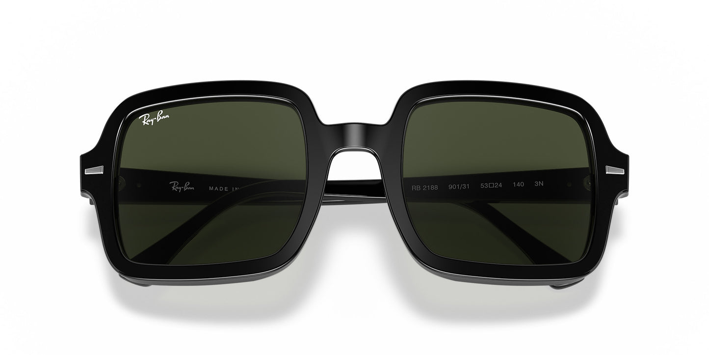 RAY-BAN RB2188 SUNGLASSES BLACK w/ G-15 GRN