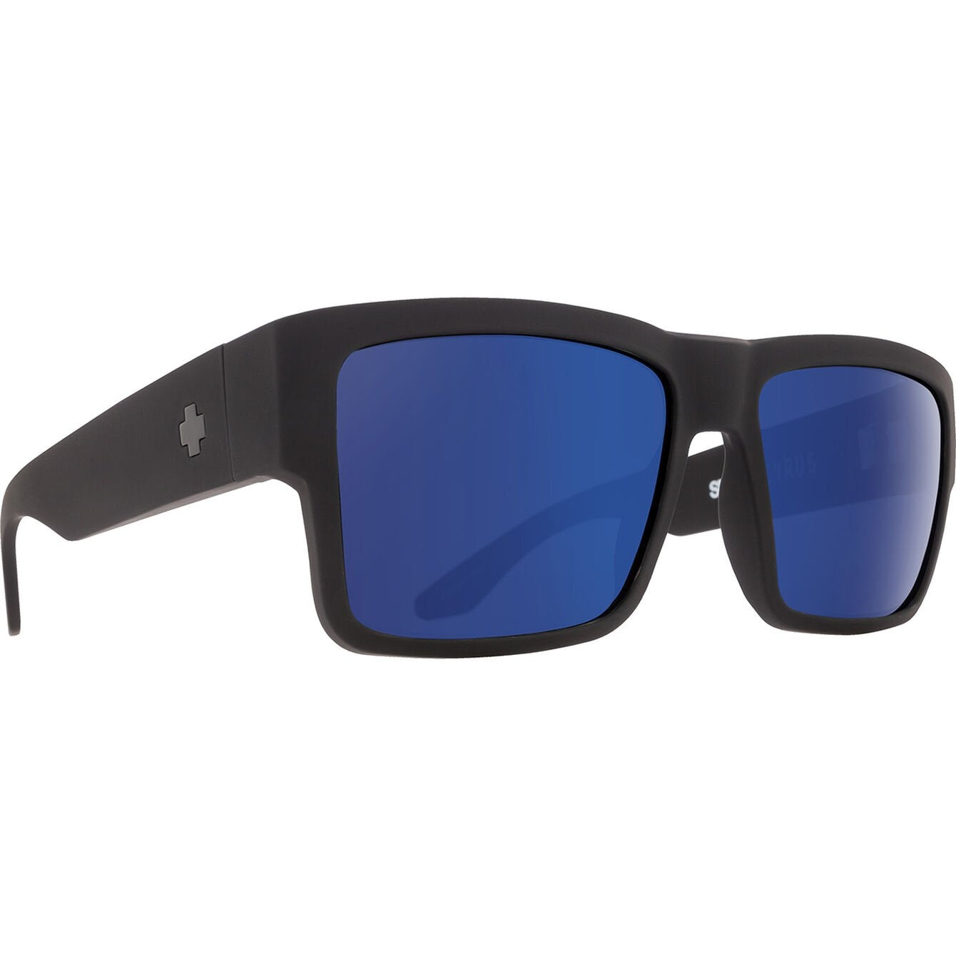 SPY CYRUS SOFT MATTE BLK SUNGLASSES w/ HAPPY BRNZ BLUE SPECTRA MRR