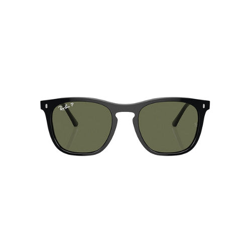 RAY-BAN RB2210 SUNGLASSES BLACK w/ GREEN PLR