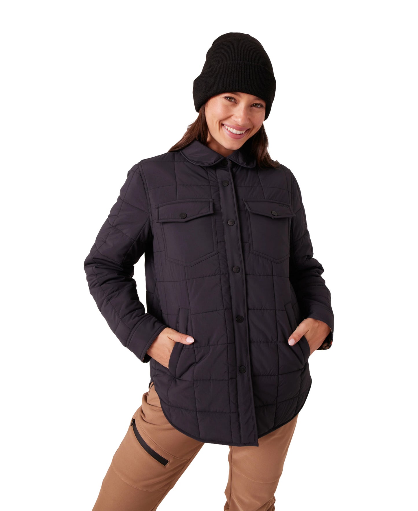 2026 ROXY WMNS ALPINE QUILTED SHACKET BLACK
