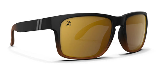 BLENDERS CANYON GOLD PUNCH BLACK SUNGLASSES w/ COPPER PLR LENS