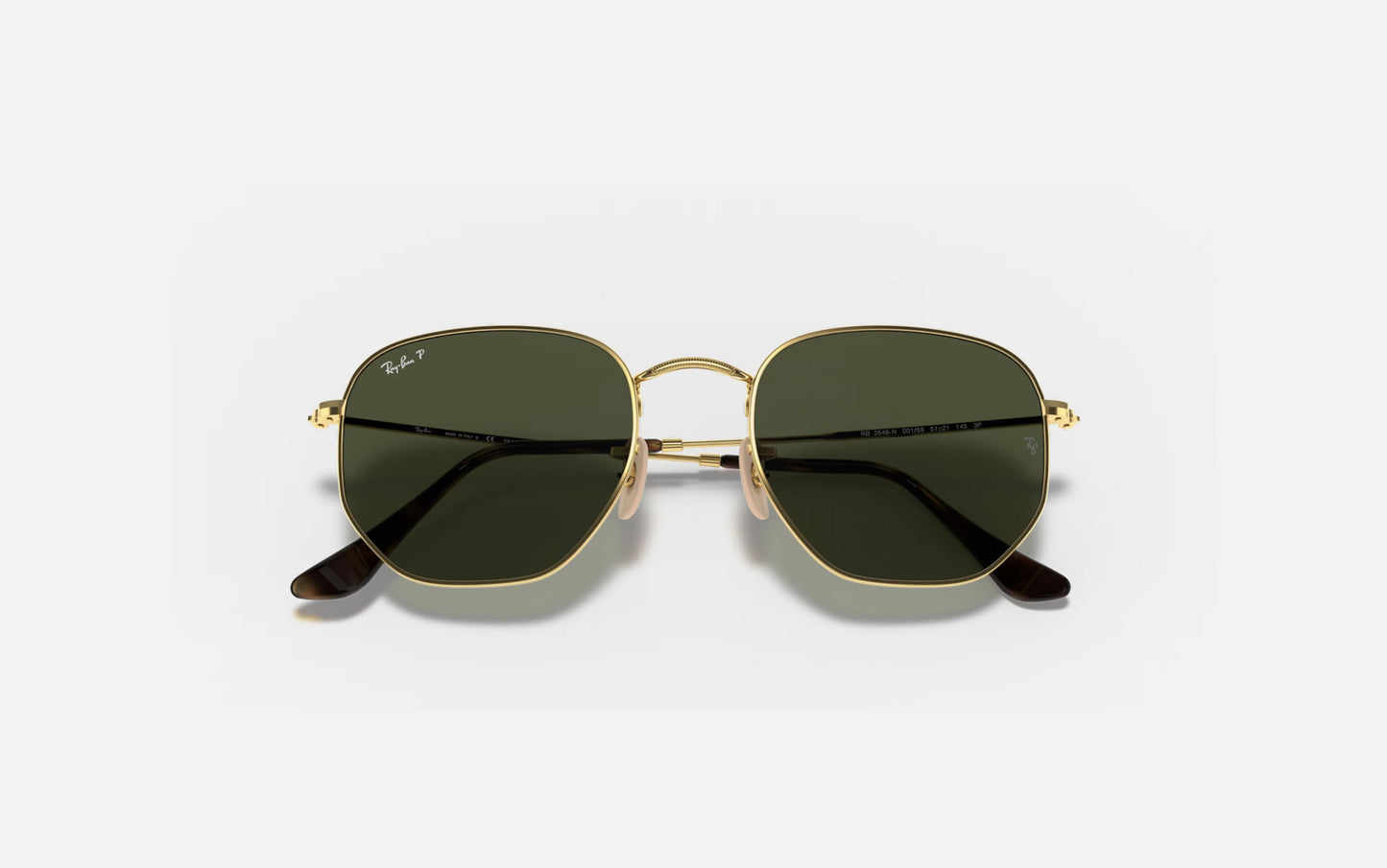 RAY-BAN HEXAGONAL SUNGLASSES ARISTA w/ BROWN GRAD GREY