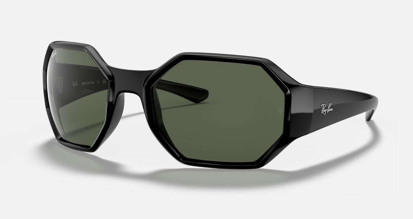 RAY-BAN RB4337 SUNGLASSES BLACK w/ DARK GRN