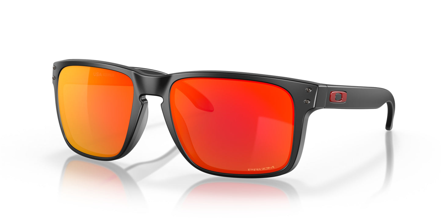 OAKLEY HOLBROOK XL MATTE BLACK SUNGLASSES w/ PRIZM RUBY LENS