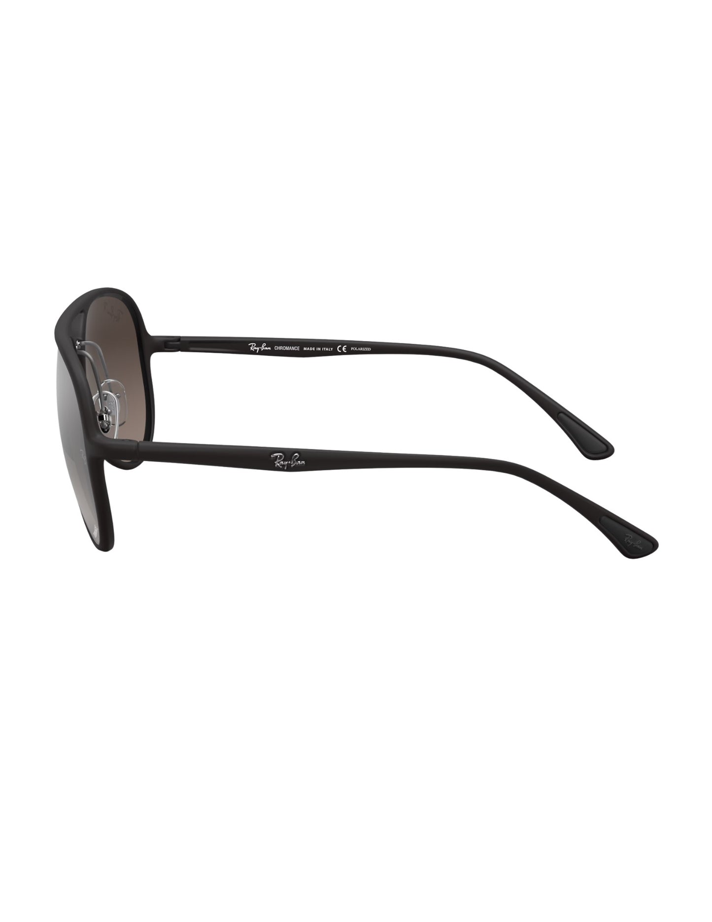 RAY-BAN RB4320CH SUNGLASSES MATTE BLACK w/ PLR GRY MIR SLVR