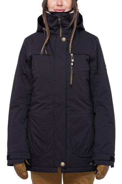 2023 686 WMNS SPIRIT INSULATED JACKET BLACK GEO JACQUARD