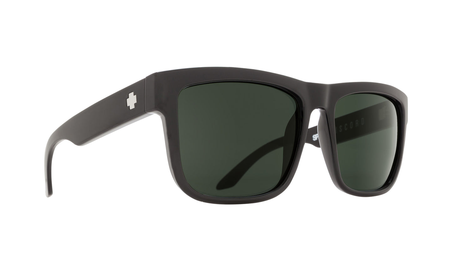 SPY DISCORD BLACK SUNGLASSES w/ HD PLUS GRY GRN