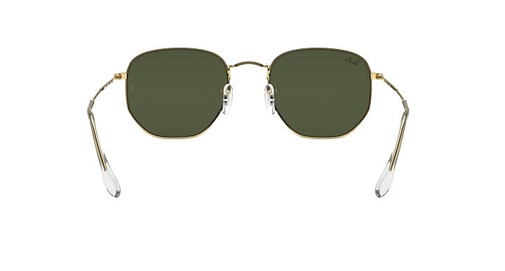PLX RAY-BAN HEXAGONAL SUNGLASSES GOLD w/ GRN