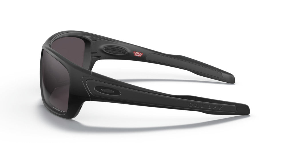 OAKLEY TURBINE MATTE BLK SUNGLASSES w/ PRIZM GRY PLR LENS
