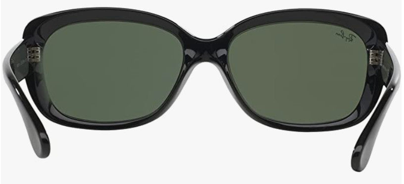 RAY-BAN JACKIE OHH SUNGLASSES BLACK w/ DARK GRN