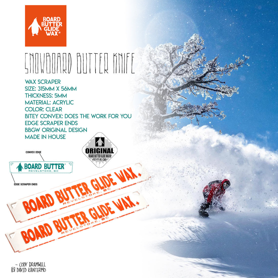 2026 BOARD BUTTER SNOWBOARD WAX SCRAPER 5MM