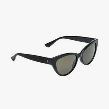 ELECTRIC INDIO GLOSS BLACK SUNGLASSES w/ GRY PLR LENS