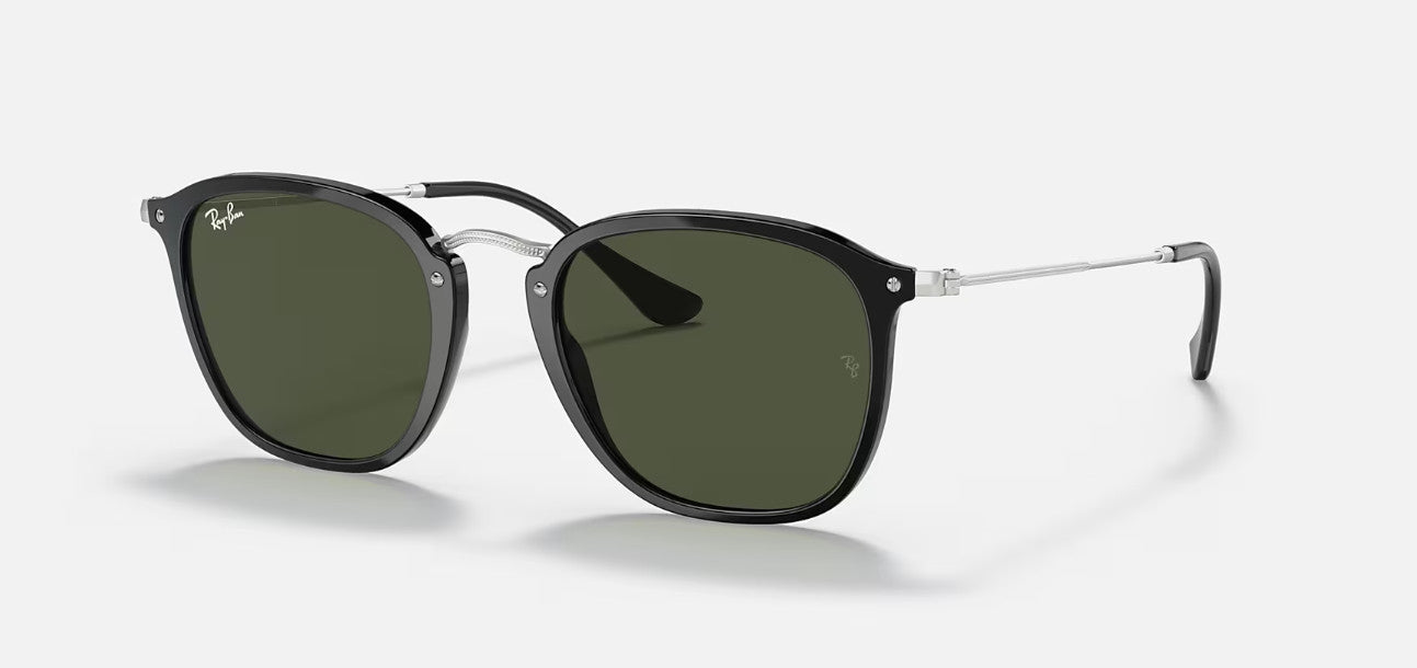 RAY-BAN RB2448 SUNGLASSES LIGHT BLACK w/ G-15 GREEN