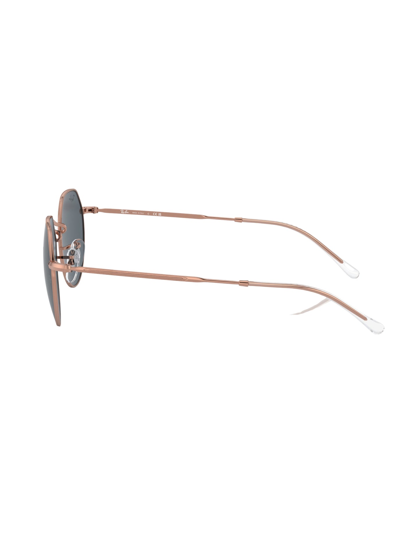 RAY-BAN JACK SUNGLASSES ROSE GOLD w/ BLUE