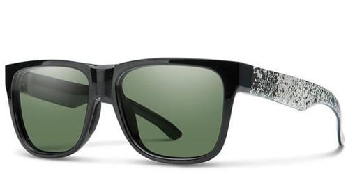 SMITH LOWDOWN 2 BLACK CANVAS SPLATTER SUNGLASSES w/ CP GRY GRN