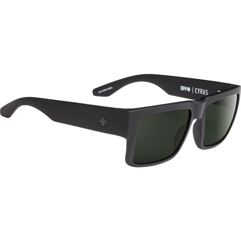 SPY CYRUS MATTE BLACK SUNGLASSES w/ HAPPY GRY GRN