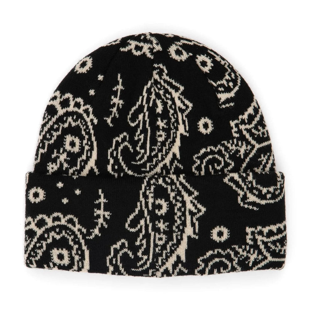2026 CORDUROY PAISLEY BEANIE BLACK