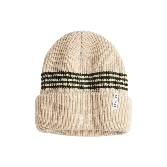 2026 AUTUMN YOUTH MINI STRIPE BEANIE OATMILK